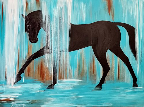 contemporary painting of a horse