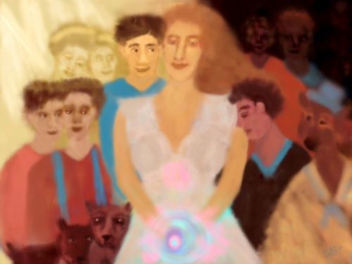 digital painting of a group of whimsical people