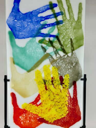 colorful fused glass art