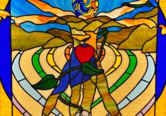 rainbow warrior stained glass window