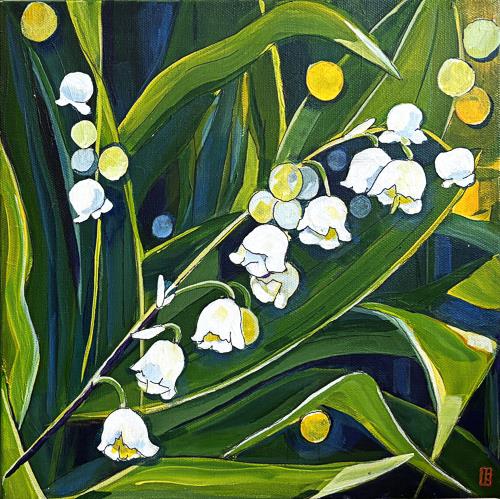 Painting of Lily of the Valley flowers