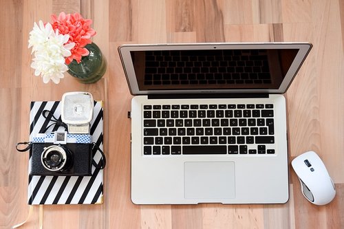 a computer on a desk